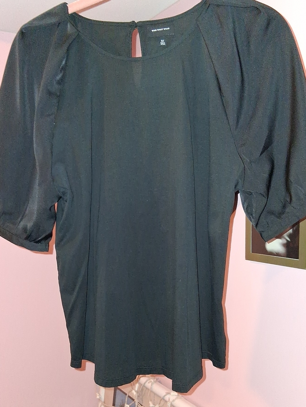 Who What Wear Black Short Sleeve Blouse